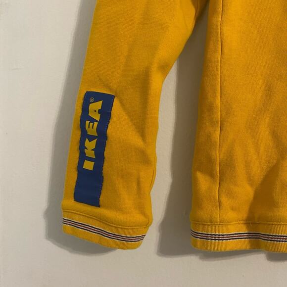 Ikea Sweater Yellow V-Neck Employee Uniform Issued Logo Pullover Vintage Small - Picture 4 of 4